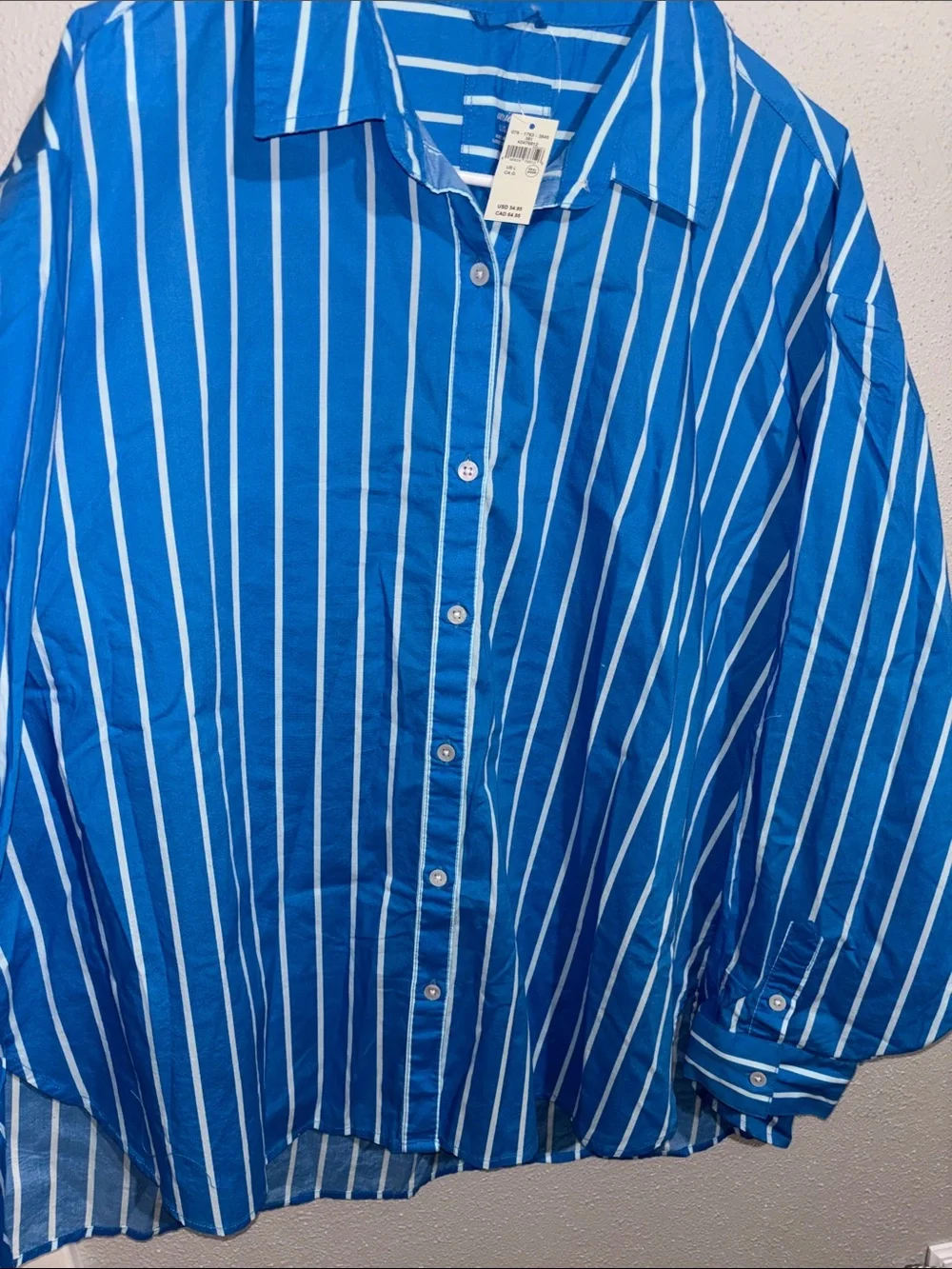 Aerie Women's Good Day Button Down Shirt in Ocean Aqua blue (size Large) - Picture 6 of 7